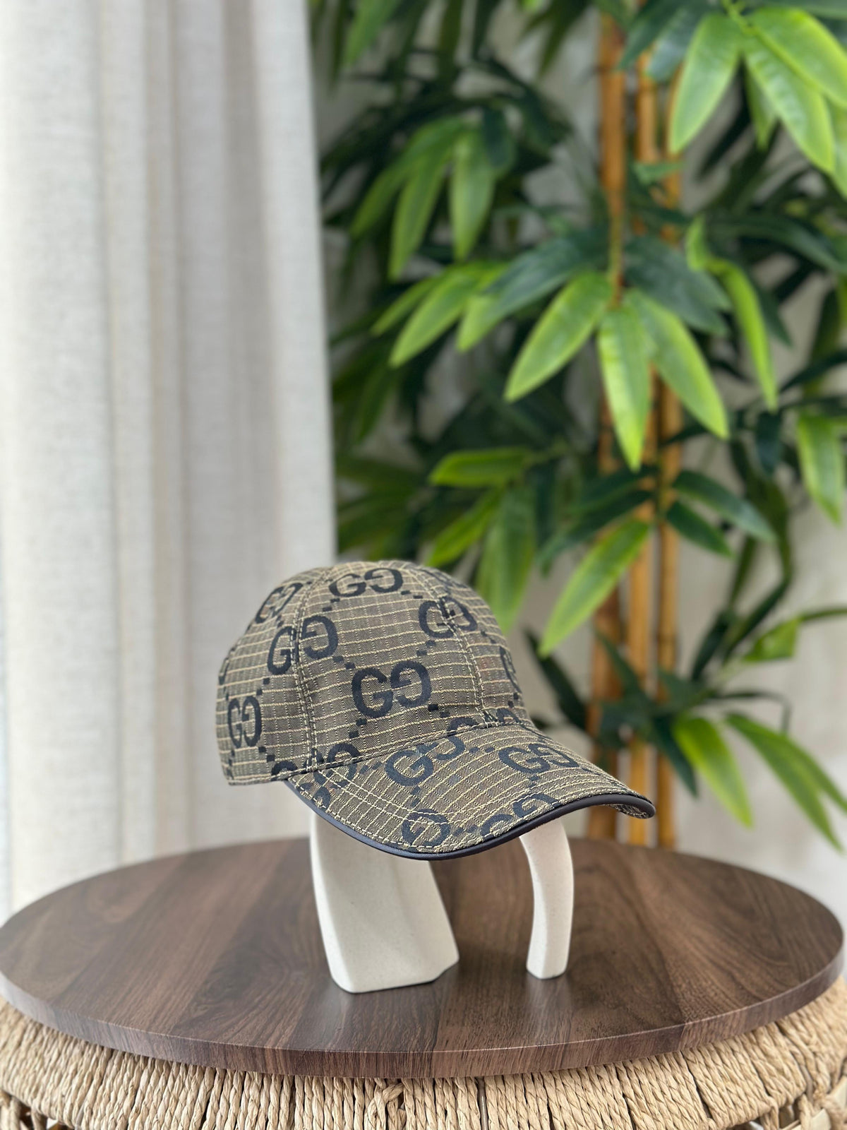Gucci Jumbo GG Canvas Baseball Hat (Camel/Ebony)