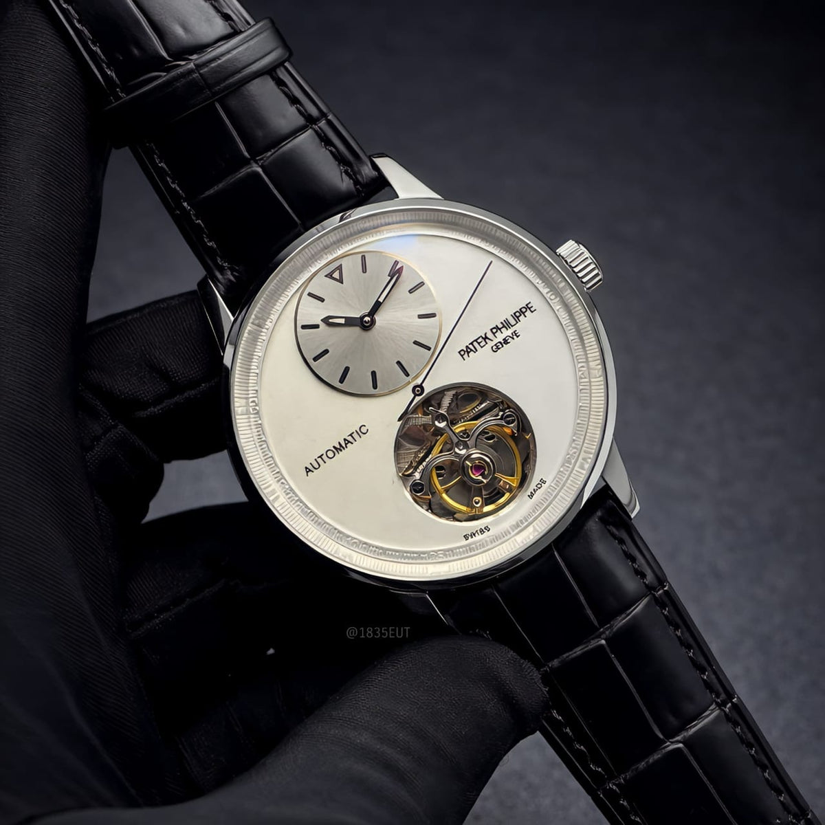 Patek Philippe Complications Regulator Tourbillon (White Dial / Black Strap)