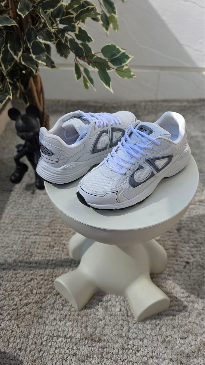 Dior B30 Low-Top Sneakers – White/Grey