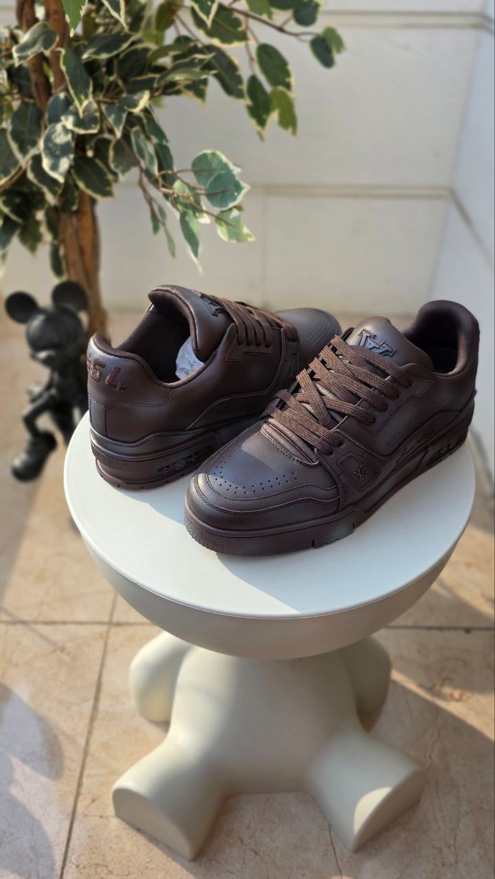 Louis Vuitton Brown Leather Sneakers
