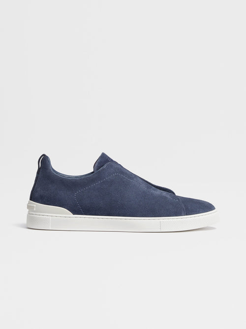 ZEGNA Utility Blue Suede Triple Stitch™ Sneakers