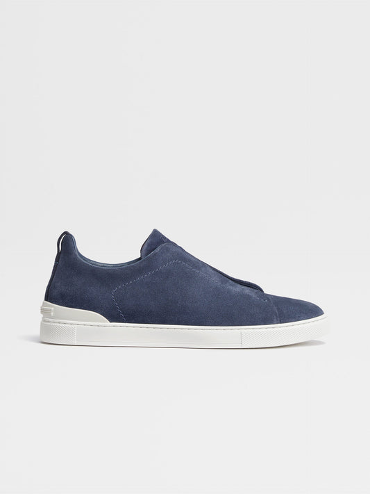 ZEGNA Utility Blue Suede Triple Stitch™ Sneakers