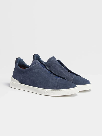 ZEGNA Utility Blue Suede Triple Stitch™ Sneakers