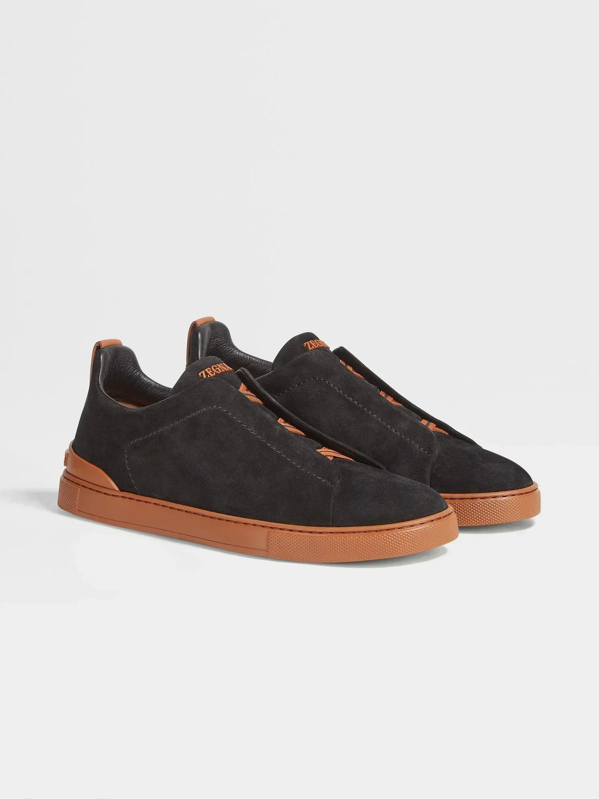 ZEGNA Black Suede Triple Stitch™ Sneakers