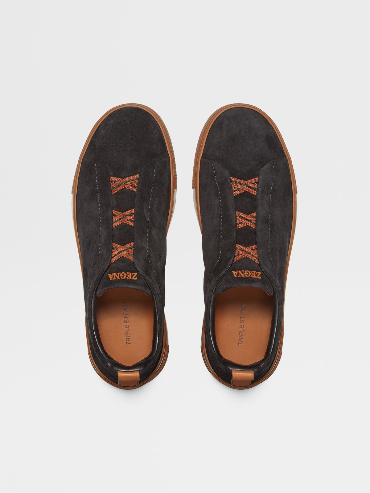 ZEGNA Black Suede Triple Stitch™ Sneakers