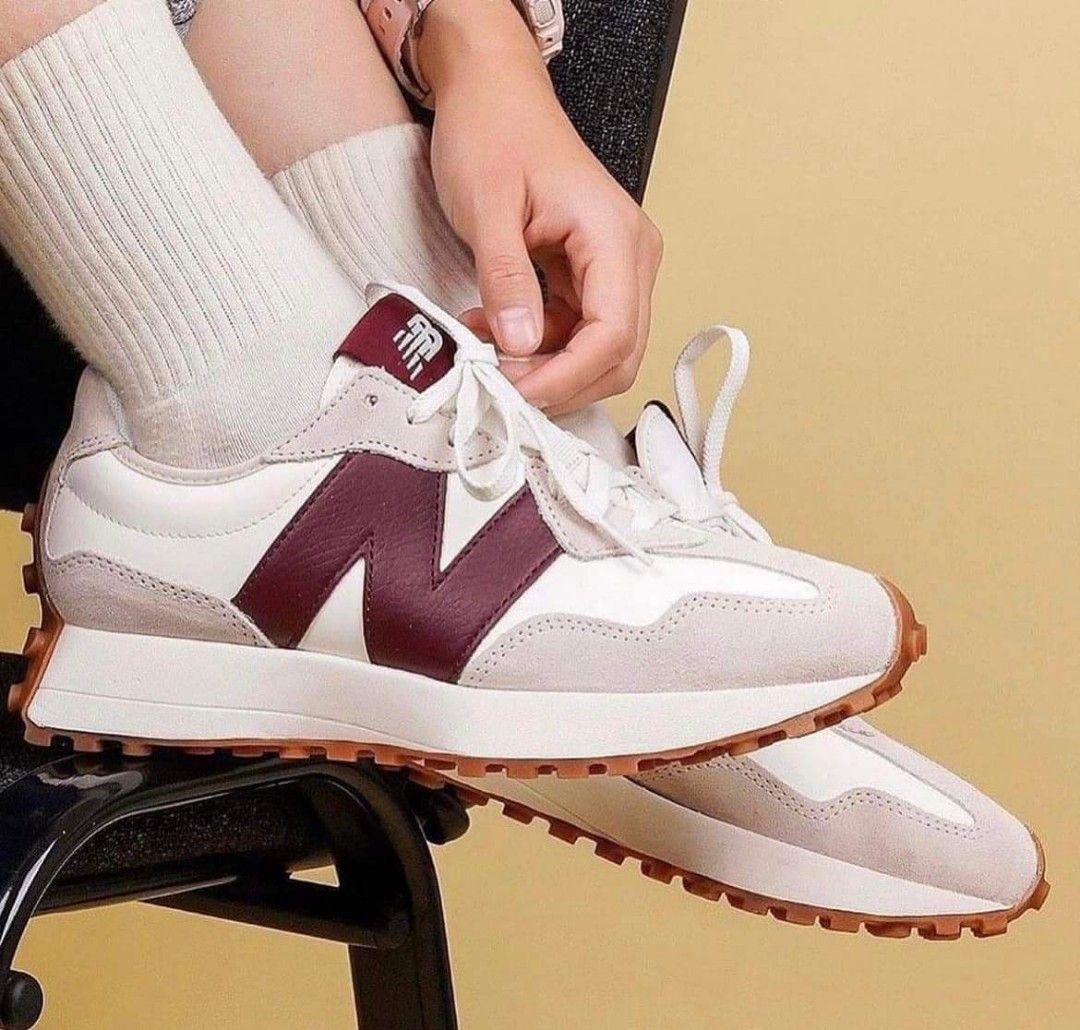 New Balance 327 trainers ‘OFF WHITE/BURGUNDY
