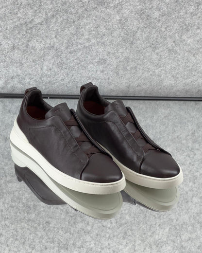 ZEGNA Triple Stitch™ Leather Slip-On Sneakers