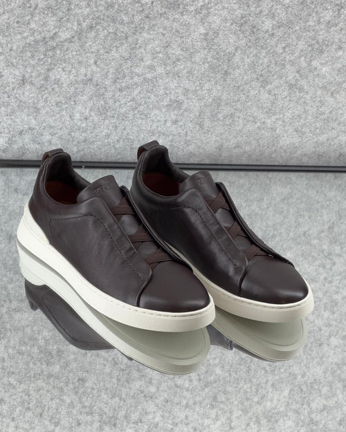ZEGNA Triple Stitch™ Leather Slip-On Sneakers