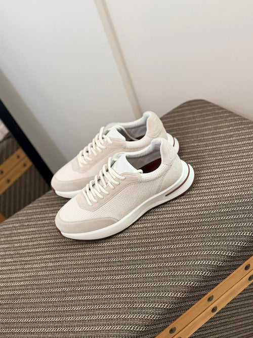 Loro piana Mesh & Suede Lace-Up Sneakers