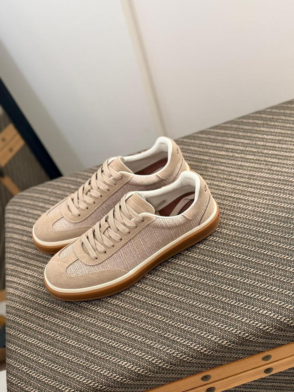 Loro piana Linen Blend Suede Sneakers