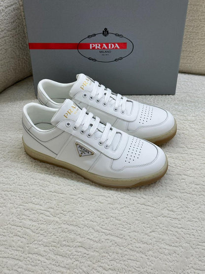 Prada District Leather Sneakers (White/Gum)