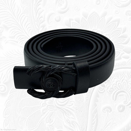 Chanel CC Filigree Belt (Matte Black / So Black Hardware)