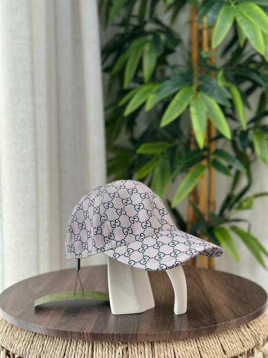 Gucci GG Canvas Baseball Hat (Light Pink/Grey)