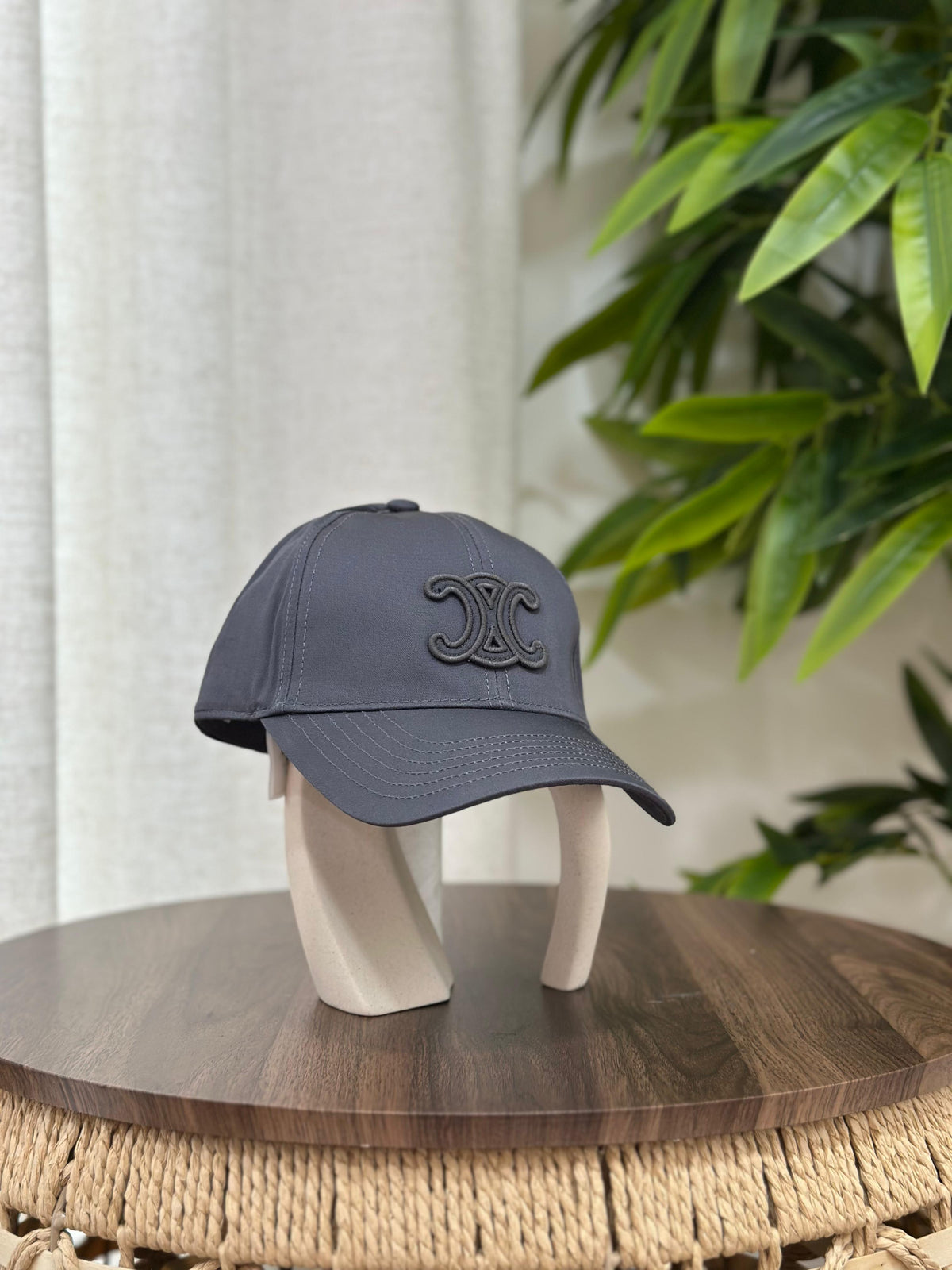 Celine Triomphe Baseball Cap in Cotton (Dark Grey / Anthracite)