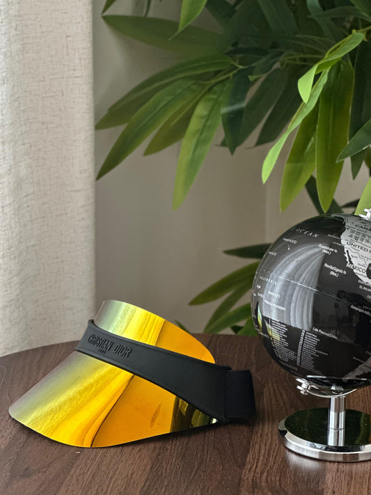 DiorClub V1U Visor (Black & Yellow Gold Mirror)