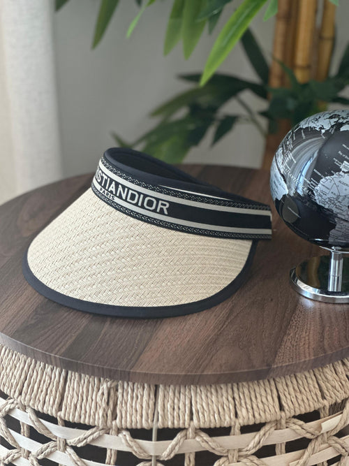Christian Dior D-Ocean Visor (Straw & Black)