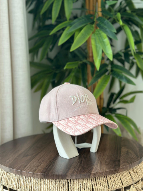 Christian Dior DiorOblique Brim Baseball Cap (Pastel Pink)