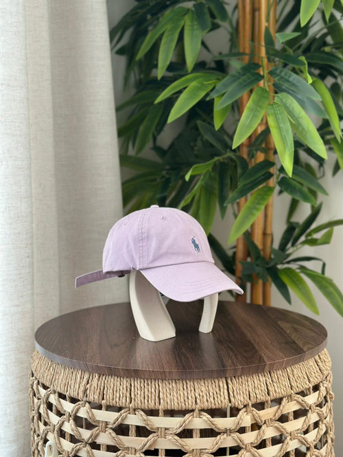 Polo Ralph Lauren Cotton Chino Ball Cap (Light Purple Lavender / Navy Blue Pony)