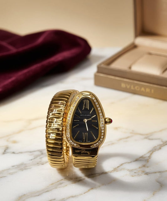 Bvlgari Serpenti Tubogas (Yellow Gold / Black Dial)