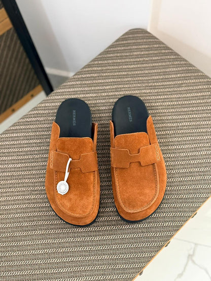 Hermès Ancora Mule (Tabac / Noir)