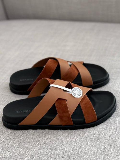 Hermès Éric Sandal (Gold / Noir)