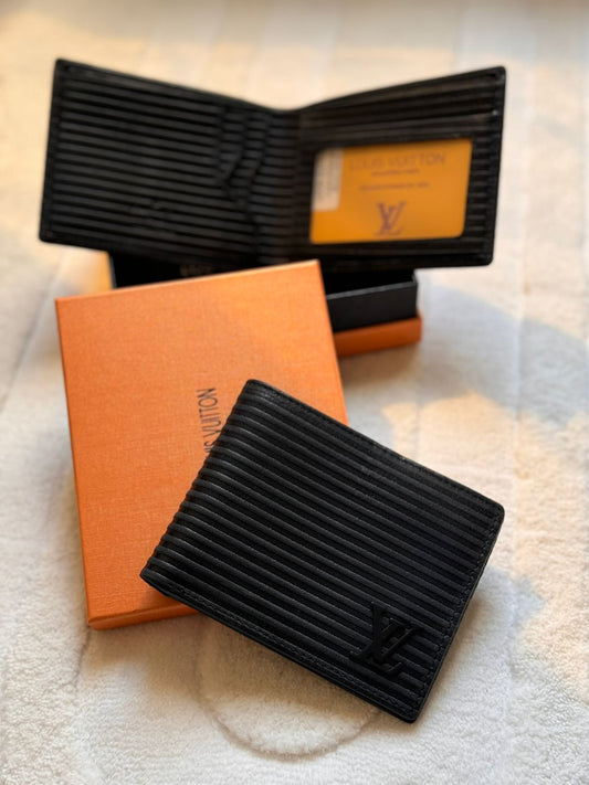 Louis Vuitton Epi Striated Multiple Wallet (Black / Noir)