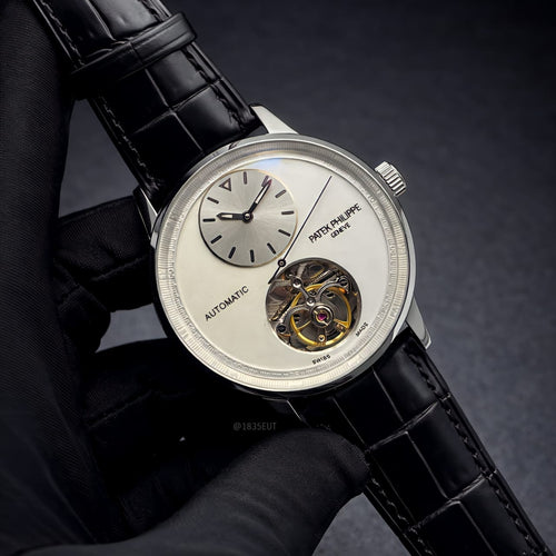 Patek Philippe Complications Regulator Tourbillon (White Dial / Black Strap)