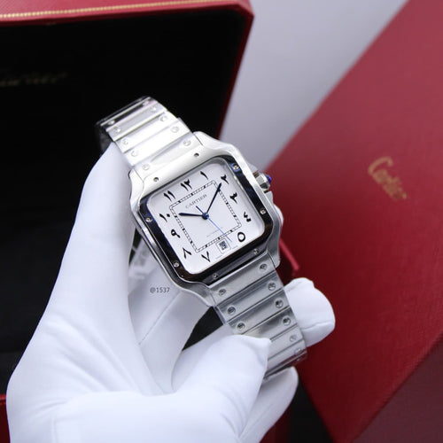 Cartier Santos de Cartier Large Model (White Dial with Arabic-Indic Numerals)