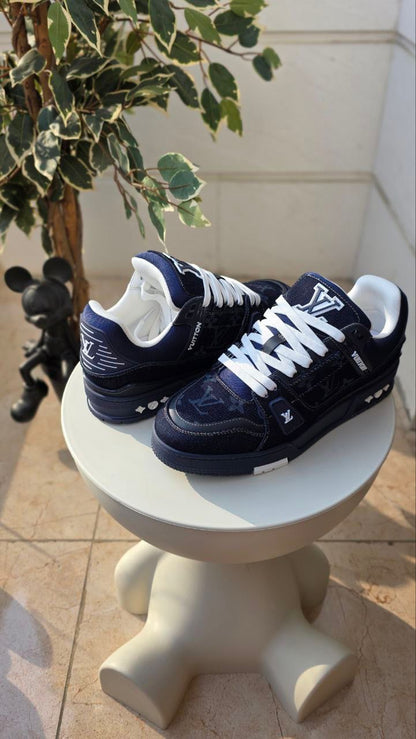 Louis Vuitton Navy Monogram Sneakers