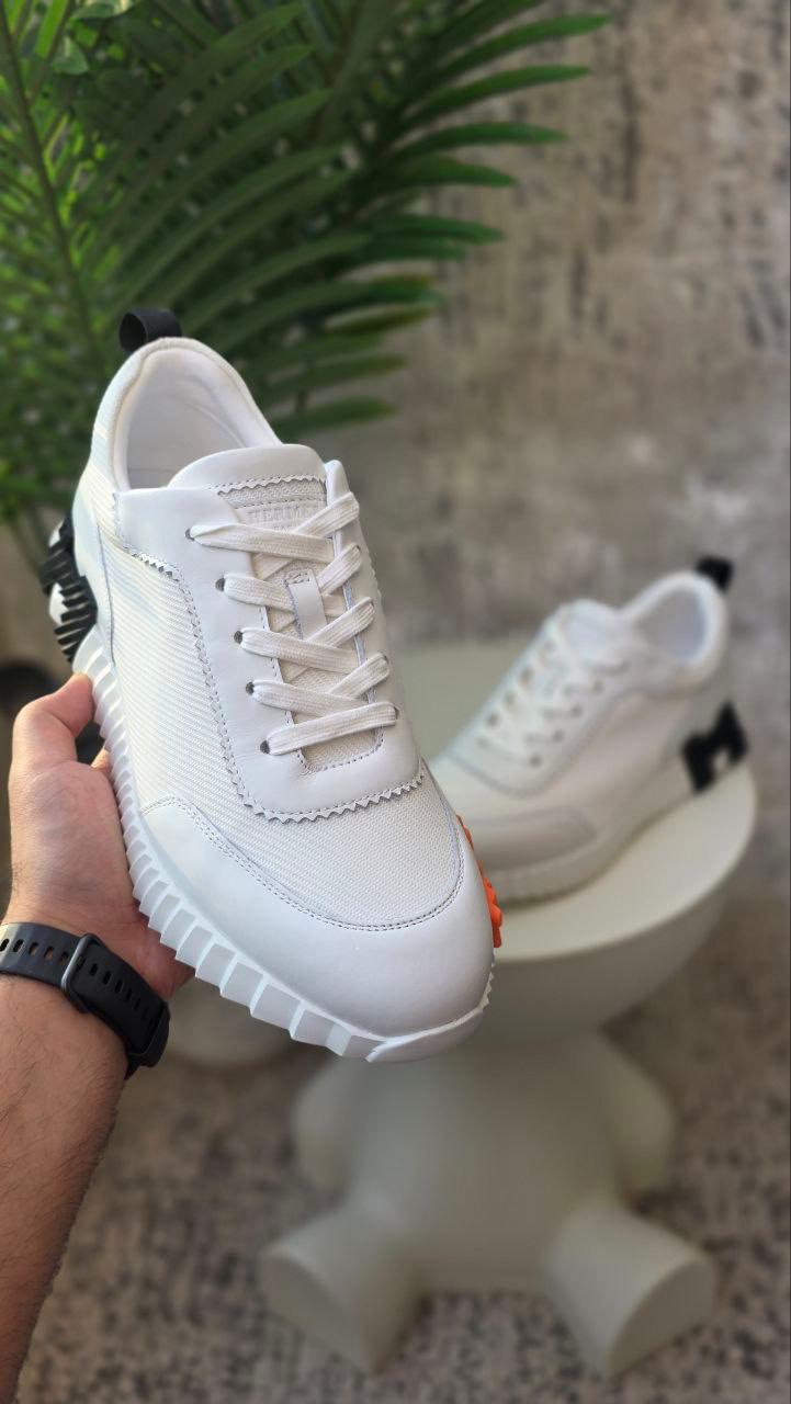 Hermès White Sporty Sneakers