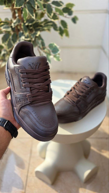 Louis Vuitton Brown Leather Sneakers